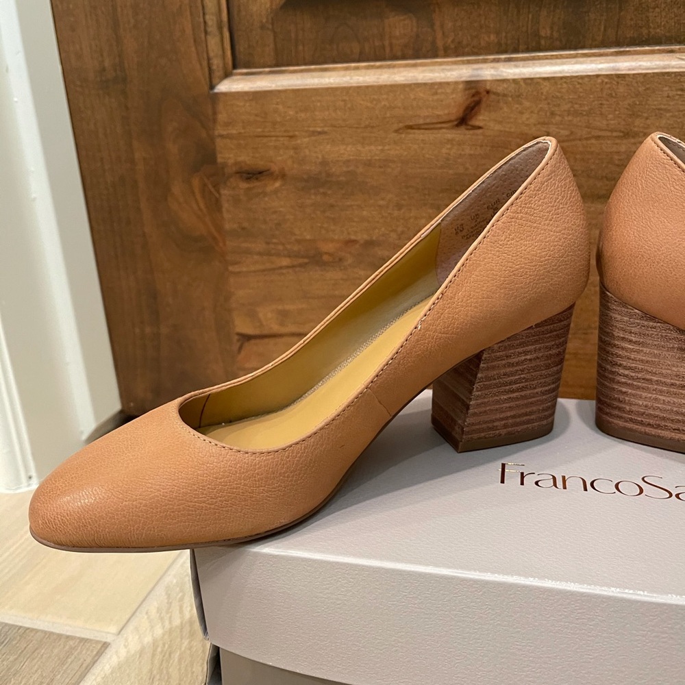 Franco Sarto Optimum Tan leather heels size 6 NWT - Picture 4 of 11